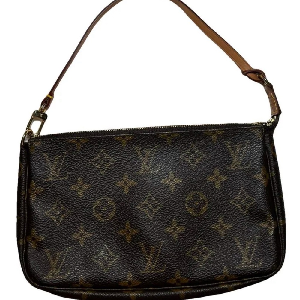 Louis Vuitton Brown Monogram Shoulder Bag with Top Zip Closure